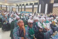 Jamaah Haji asal Halmahera Barat, saat tiba di asrama Haji Makasar, || Foto: Pute